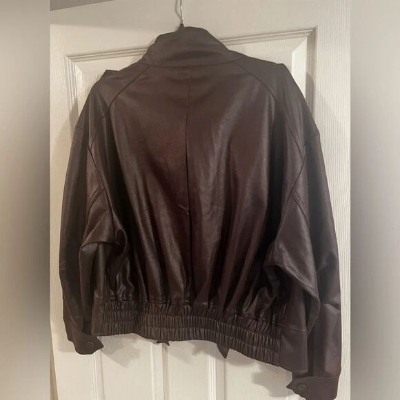 CRESCENT Jada Vegan
Leather Utility Jacket BROWN medium nwt oversized - Picture 7 of 9